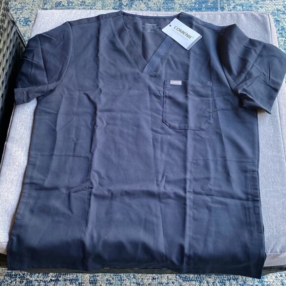 Scrubs Top for Women, 2 Invisible Pockets V-Neck, Skin Friendly LARGE - Picture 2 of 8